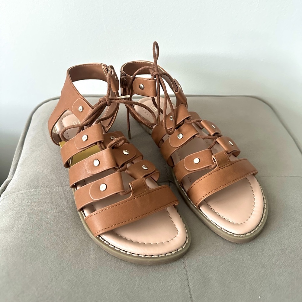 Denver Hayes Brown Leather Gladiator Sandals